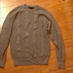 Alexander Julian grey cable knit sweater